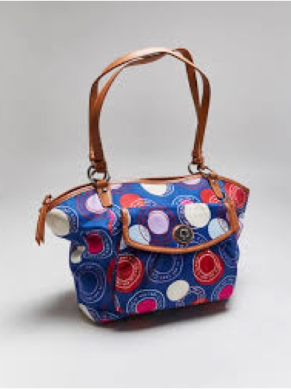 COACH Multicolor Polka-Dot Print Small Leah Tote Crossbody Bag F14730